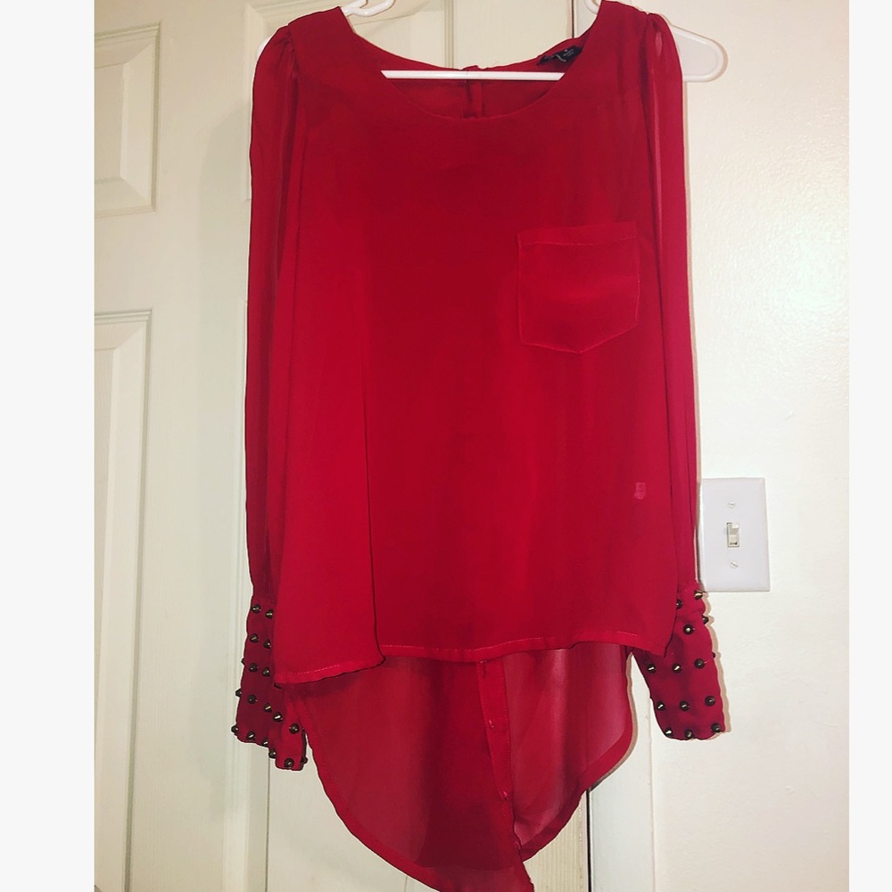 Slit sleeves blouse